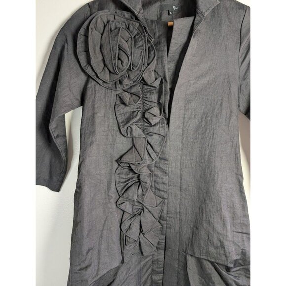 Ryu Anthropologie Jacket size Small 3D Rosette Witchy Whimsigoth Goth Boho Fairy - Picture 5 of 13